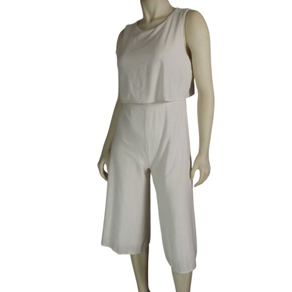 MVN The label Jumpsuit/Romper, 6/8, White Linen Blend,Layered, Gaucho Wide leg - Picture 6 of 12